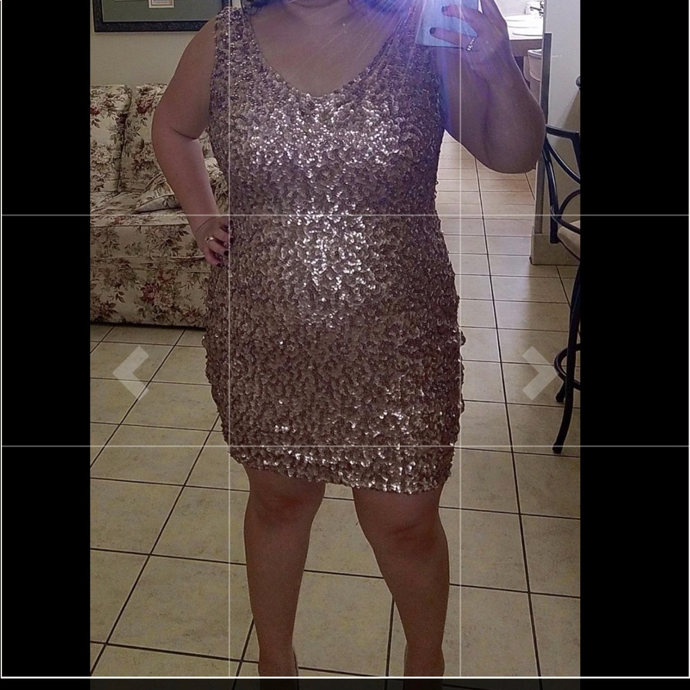 V Neck Sequin Gold Glitter Bodycon Stret